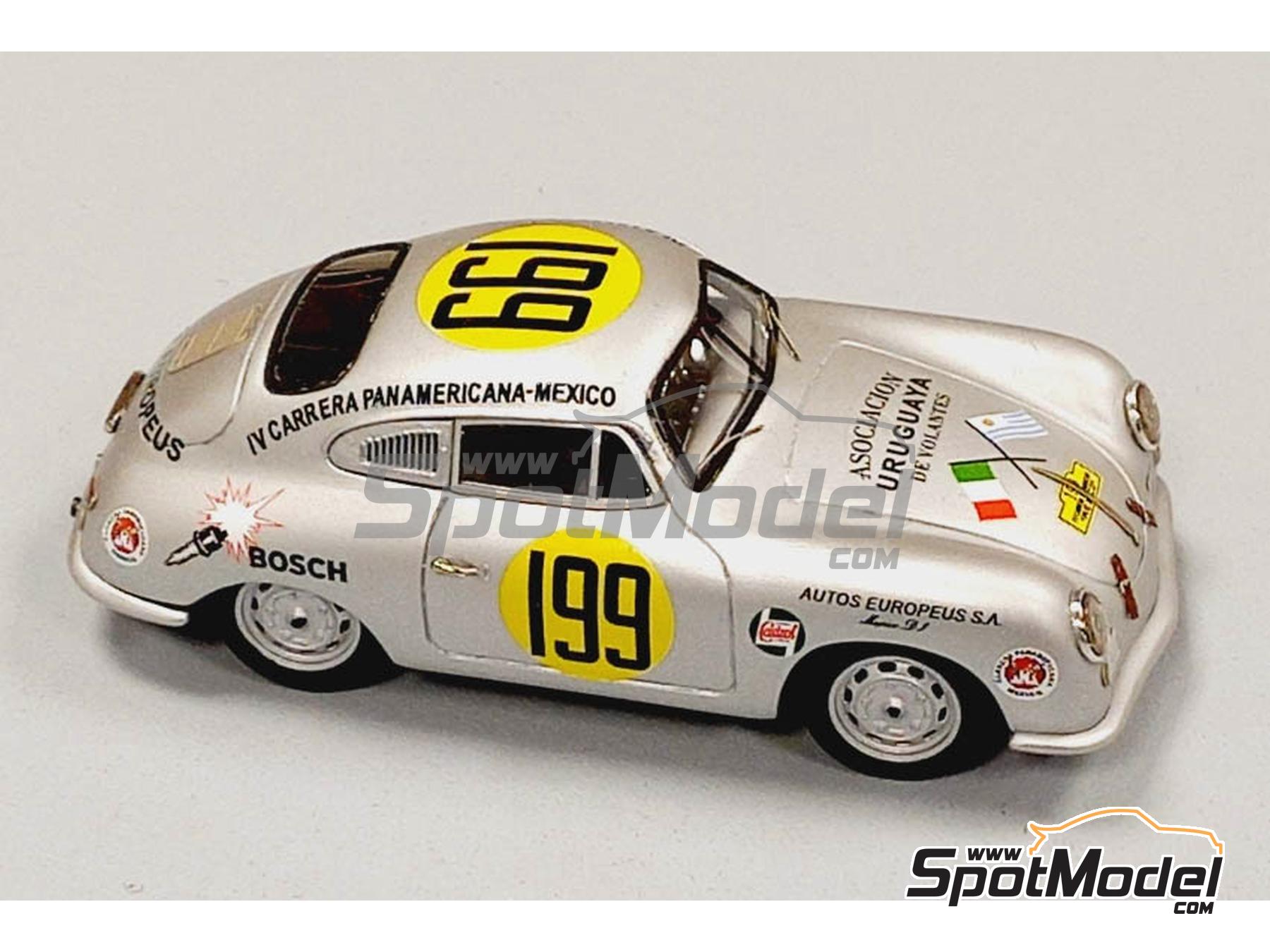 Porsche 356 SL sponsored by Autos Europeus Bosch Carrera Panamericana 1953. Car scale model kit in 1 43 scale manufactured by Arena Modelli ref. A